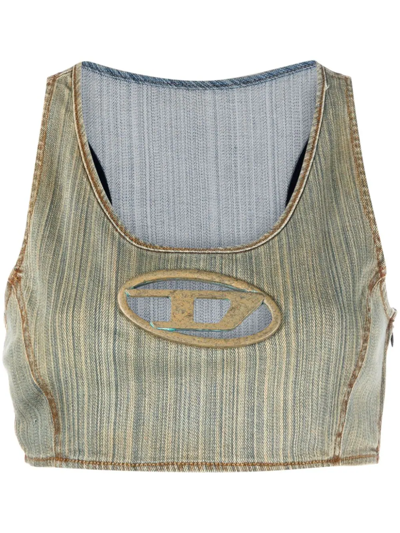 Diesel Denim Top D Buckle In Beige