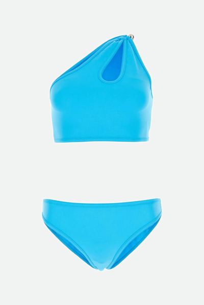Bottega Veneta Turquoise Cutout Bikini In Blue