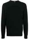 Zegna Oasi Cashmere Knit Crewneck Sweater In Black