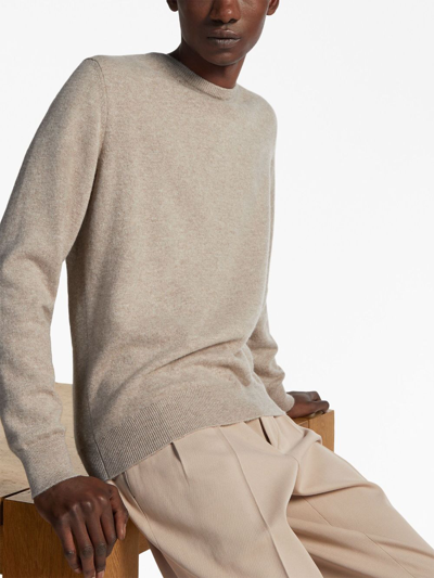 Zegna Oasi Sashmere Crewneck Jumper In Beige