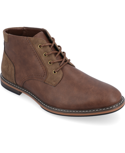 Vance Co. Men's Franco Wide Width Tru Comfort Foam Lace-up Round Toe Chukka Boots In Coffee