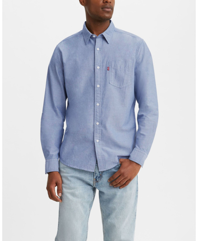 Levi's Men's Classic 1 Pocket Regular-fit Long Sleeve Shirt In Navy Peony