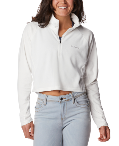 Columbia Glacial Cropped Fleece In White Exclusive At Asos