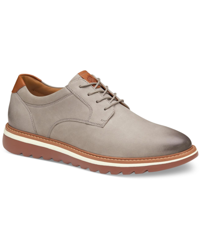 Johnston & Murphy Men's Braydon Plain Toe Hybrid Dress Oxford Shoes In Gray Oiled Nubuck