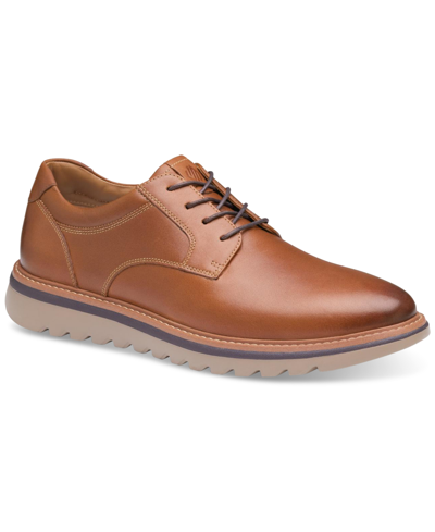 Johnston & Murphy Men's Braydon Plain Toe Hybrid Dress Oxford Shoes Men's Shoes In Tan Full Grain