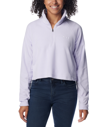 Columbia Women's Glacial Cropped Ii Sportswear Fleece 1/2-zip Top In Purple Tint
