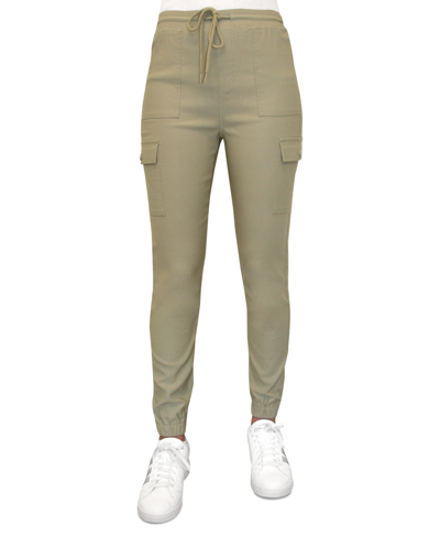 Almost Famous Juniors' Luxe Cargo Joggers In Sage