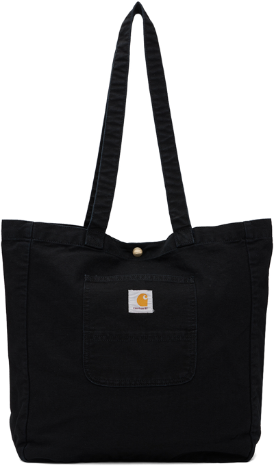 Carhartt Black Bayfield Tote In Black Stone Washed