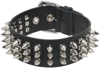 MOSCHINO BLACK SPIKED LEATHER CHOKER