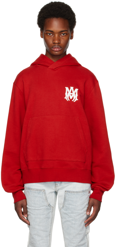 Amiri Cotton Logo Hoodie In Red