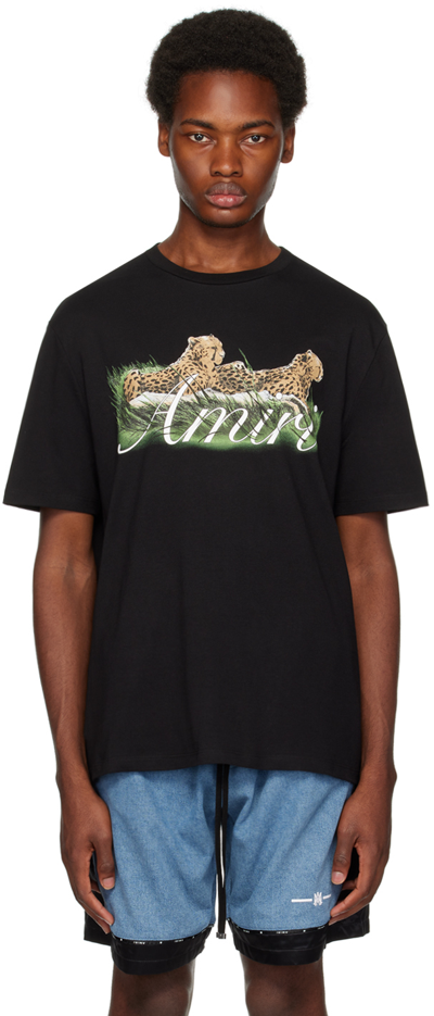Amiri Cheetah Logo-print T-shirt In Black