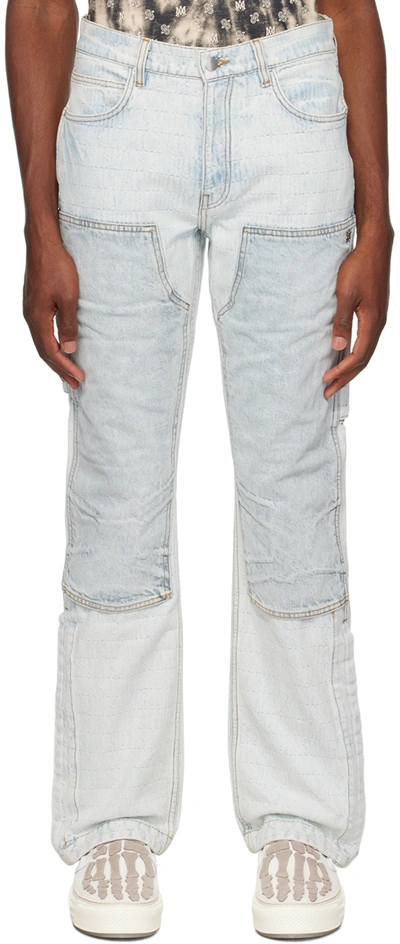 Amiri Carpenter Straight Jean In Bleached Indigo