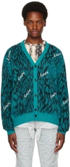 AMIRI BLUE CHEETAH CARDIGAN