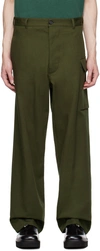 Marni Green Button-fly Trousers In 00v55 Forest Green