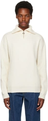 SOLID HOMME OFF-WHITE RIB SWEATER