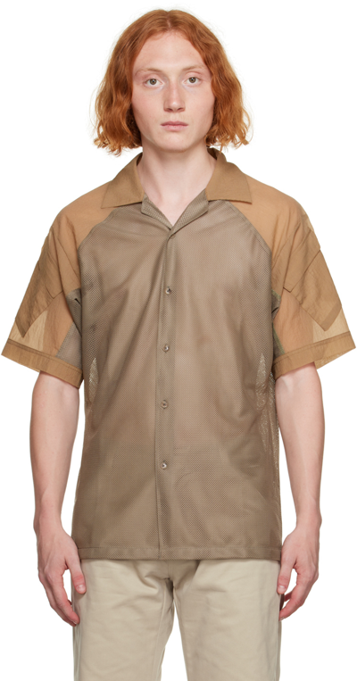 Olly Shinder Khaki Flap Pocket Shirt In Oatmeal/khaki