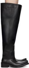 Balenciaga Santiago Leather Boots In 1000 Black