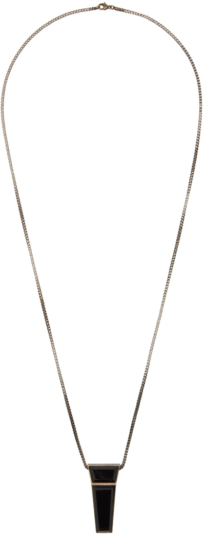 Rick Owens Gold Crystal Trunk Charm Necklace In 82 Dark Bronze