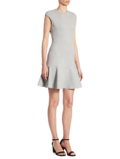 Theory Tillora Mod Fit-and-flare Dress In Light Grey