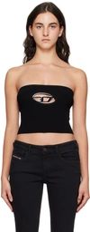 Diesel Ribbed Viscose Cropped Top M-clarksvillex In 9xxa