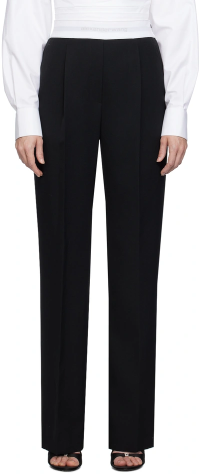 Alexander Wang Black Pleated Trousers In 001 Black