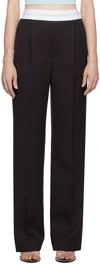 Alexander Wang High Waisted Pleated Pant With Logo Elastic Clothing In 902 Fig Brown