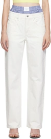 ALEXANDER WANG OFF-WHITE LAYERED JEANS