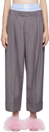 Alexander Wang Layered Tailored-cut Trousers In 020 Grey
