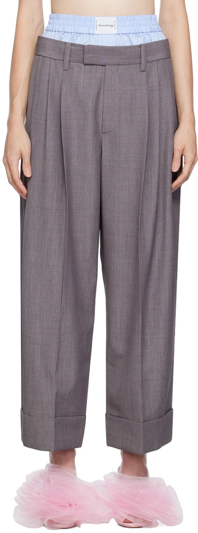 Alexander Wang Gray Layered Trousers In 020 Grey