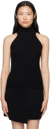Lisa Yang Turtleneck Cashmere Tank Top In Bl Black