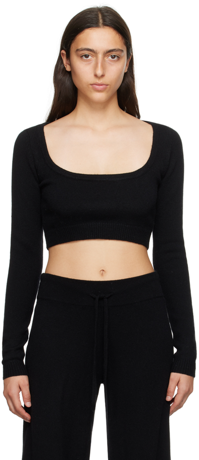 Lisa Yang Monty Cropped Cashmere Sweater In Black