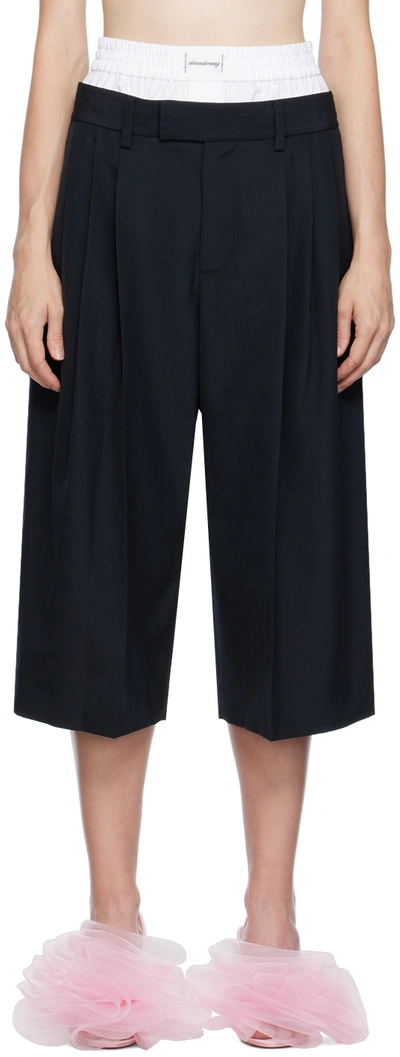 ALEXANDER WANG BLACK LAYERED TROUSERS