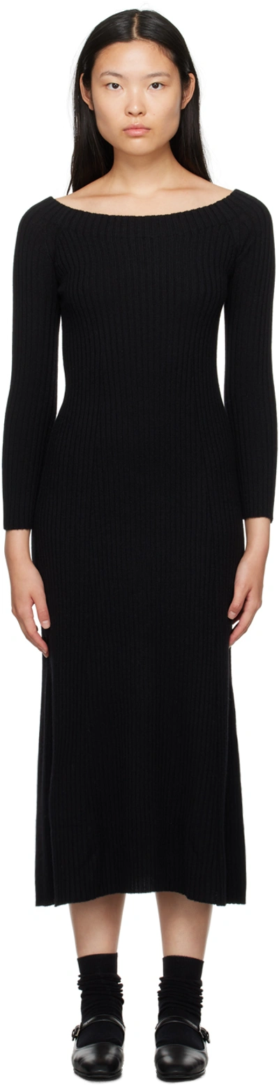 Lisa Yang Marvin Off-shoulder Cashmere Maxi Dress In Black