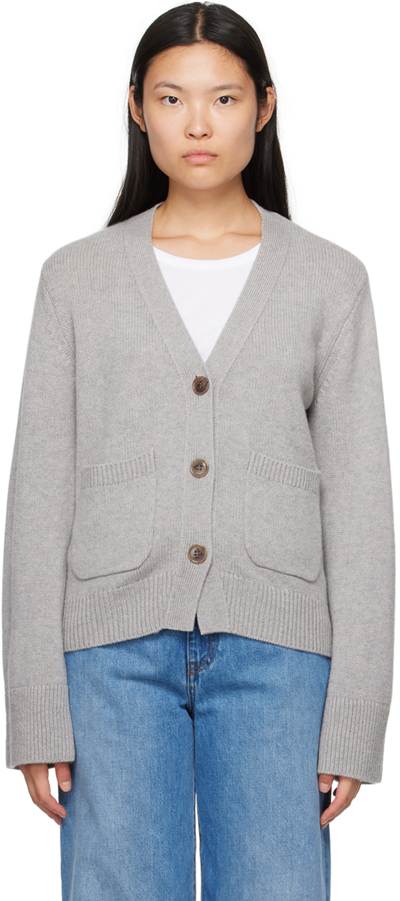 Lisa Yang V-neck Cashmere Cardigan In Grey