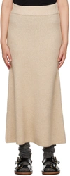 LISA YANG BEIGE 'THE KAEL' MIDI SKIRT