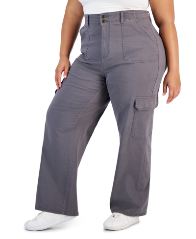 Celebrity Pink Trendy Plus Size Relaxed-fit Straight-leg Cargo Pants In Castle Rock