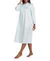 MISS ELAINE WOMEN'S EMBROIDERED BUTTON-FRONT NIGHTGOWN