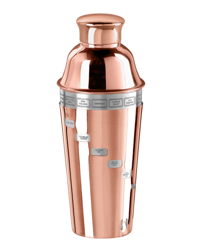 Oggi Dial-a-drink 15 Recipe 1 Litre Cocktail Shaker In Copper Plated