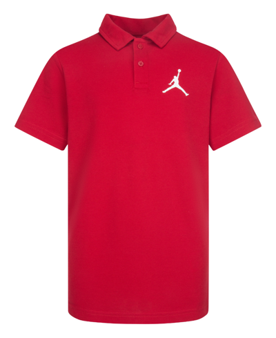 Jordan Big Boys Jumpman Short Sleeve Polo Shirt In Gym Red