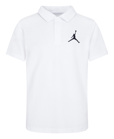 Jordan Big Boys Jumpman Short Sleeve Polo Shirt In White