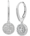 Macy's Diamond Circle Leverback Drop Earrings (1/4 Ct. Tw) In Sterling Silver, Created For  In Sterling Silver