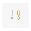 ANA LUISA CRESCENT MOON HUGGIE HOOPS