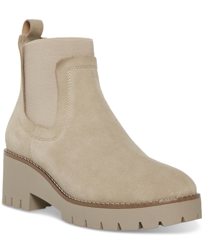 Aqua College Demi Pull-on Waterproof Chelsea Booties, Created For Macy's In Sand Suede