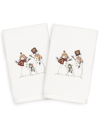Linum Home Textiles Set Of 2 Christmas Snow Family Hand Towels