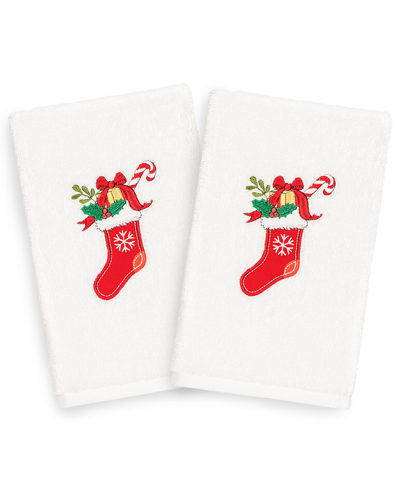 Linum Home Textiles Set Of 2 Christmas Stocking Hand Towels