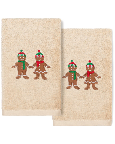 Linum Home Textiles Christmas Gingerbread Sand Hand Towels (set Of 2)