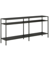 Abraham + Ivy Sivil 64in Blackened Bronze Console Table With Metal Shelves In Black