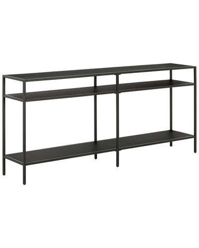 Abraham + Ivy Sivil 64in Blackened Bronze Console Table With Metal Shelves