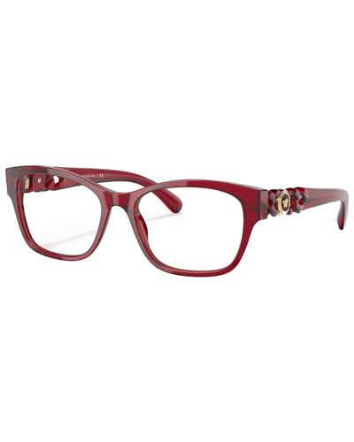 Versace Womens Square Eyeglasses 52mm In Red