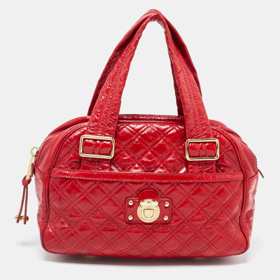 Pre-owned Marc Jacobs Red Quilted Patent Leather Ursula Satchel